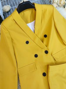 Mùa Thu/Mùa Đông Mới Của Phụ Nữ Rắn Màu Dài Tay Áo V-Cổ <span class=keywords><strong>Blazer</strong></span> Và Nút Phía Trước Thẳng Chân Quần Bộ - Product Image 6