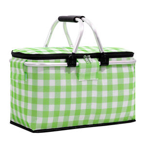 Cesta de picnic plegable, cesta de hielo portátil, cesta térmica aislada de gran capacidad, bolsa de picnic, cesta para almacenamiento de frutas - Product Image 1