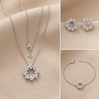 Costumes de mariage personnalisés QX, boucles d'oreilles, colliers, bracelets en argent sterling 925, ensemble de bijoux en zircone cubique de luxe pour femmes, cadeau