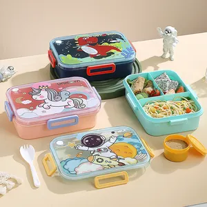 tragbares 1200 ml Lunch-Set Kunststoff-Kinderschneiderei kann für Mikrowellen beheiztes Lunch-Set verwendet werden Lunch-Box