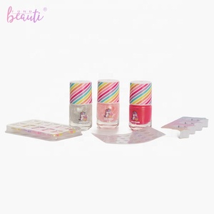 Recién llegado, maquillaje para niñas, juego de esmalte de uñas para chico, Juego de puntas de uñas artísticas, esmalte de uñas de unicornio arcoíris encantador no tóxico personalizado para niños y niñas - Product Image 4