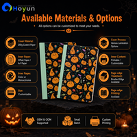 Carnet de notes laminé sur toute la page, thème Halloween, série Jack-o'-Lantern, impression numérique avec logo personnalisé, impression OEM personnalisée