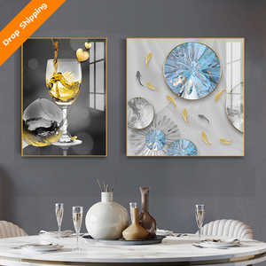 Moderno e minimalista 2 pannelli casa sala da pranzo decorazione pittura <span class=keywords><strong>vetro</strong></span> acrilico stampa cristallo porcellana arte della parete pittura - Product Image 1
