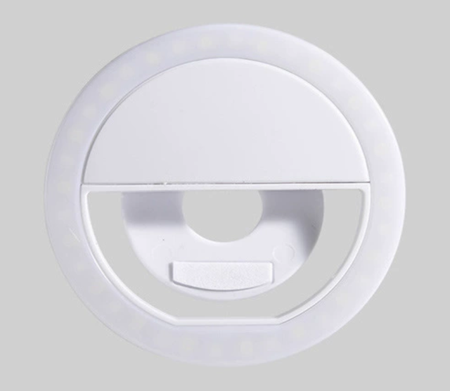 Portable Rechargeable LED Ring Light Clip Light for Selfie Phone Fill Photo Beauty Night Light Targeted for Mobile Beauty Use