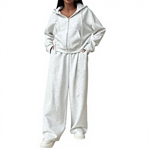 Custom <b>Womens</b> Tracksuit Heavy <b>Fleece</b> Hoodie <b>Jogger</b> Set Puff Print Apparel Manufacturer - Product Image 5