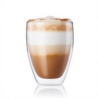 Tasse à café en verre à double paroi en forme d'œuf de 250 ml et 350 ml, tasse à eau isolée, verrerie en borosilicate transparente pour la maison, le café, le bureau