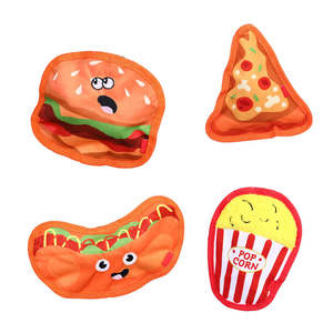 Juguete Dental Multifuncional Ecológico y Duradero de Peluche para Aliviar el Aburrimiento, con Diseño de Pizza, Hamburguesa y Papas Fritas, con Sonido - Product Image 6