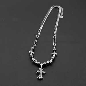 New Exquisite Light Luxury Silver Plated Cross Pendant Necklace Hiphop Style Unisex's Necklaces Wholesale Jewelry Trendy - Product Image 2