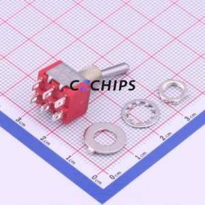 1MD1T1B1M1QES-5 Toggle Switch Through hole Component (THT) Switch Double Pole Double Throw 400000 Cylindrical Knob Solder Tab - Product Image 2