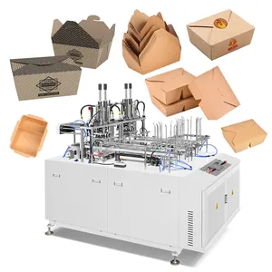 Máquina formadora de cajas de alimentos de alta velocidad completamente automática, máquina para hacer fiambreras de papel