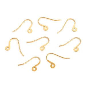 <b>Earring</b> <b>Hooks</b> with Loop | 18K PVD Gold Plated Stainless Steel French Ear Wires for DIY Dangle Jewelry Making Findings - Product Image 3