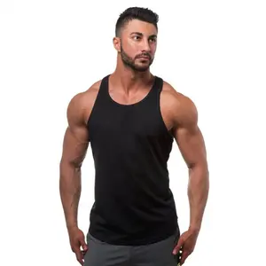 Muscleman Gym Workout Stringer Tank Top Man Plain Fitness Singlet 100% Cotton Vest Custom Print Men's Sleeveless Tank Tops