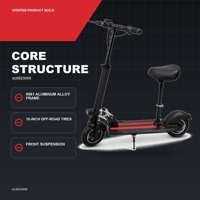 Trottinette électrique pliable 350W avec batterie 36V 10.4Ah, pneus tout-terrain de 10 pouces, freins à disque doubles