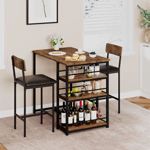 Luxury <b>bar</b> stools, creative home pub wall-mounted dining <b>table</b> and chair set with storage - Product Image 1