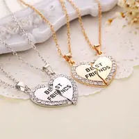 Fashion Friend Forever Series Two-color Gold And Silver Pendant Necklace One Half And A Half Girlfriend Brother Couple Wholesale