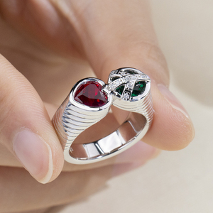 แหวนเพชรเม็ดเดี่ยวทรงหัวใจ รุ่น MSR-2150  S925  ประดับเพชรแล็บโกรว์  ของ Messi Jewelry สำหรับงานหมั้น - Product Image 1