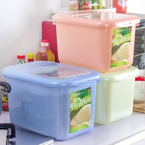 Rice Holder 10kg Plastic Storage Box Rectangle With Lid For Kitchen Use - Product Image 1