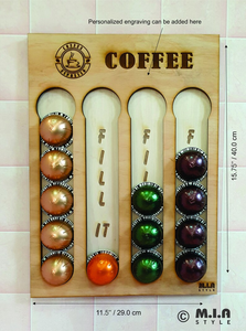 Tùy Chỉnh Nguyên Tử Phong Cách Laser Cắt Bằng Gỗ Coffer Pod Viên Nang Chủ Hiển Thị Đứng Gỗ Tổ Chức Cho Cà Phê Những Người Yêu Thích - Product Image 4