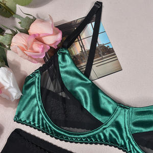 Teure Premium-Qualität New Dessous 2-teiliges Set Heiße transparente Frauen Erotik Dessous Dunkelgrün Versa ute Spitze Sexy Dessous Set - Product Image 4