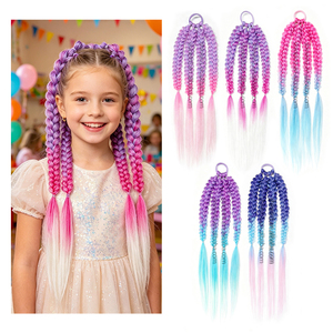Nuovo Design Colorato di Estensioni <span class=keywords><strong>per</strong></span> Capelli Intrecciati a Mano <span class=keywords><strong>per</strong></span> <span class=keywords><strong>Bambini</strong></span>, Clip-in <span class=keywords><strong>per</strong></span> Coda di Cavallo, Extension <span class=keywords><strong>per</strong></span> <span class=keywords><strong>Trecce</strong></span> - Product Image 4