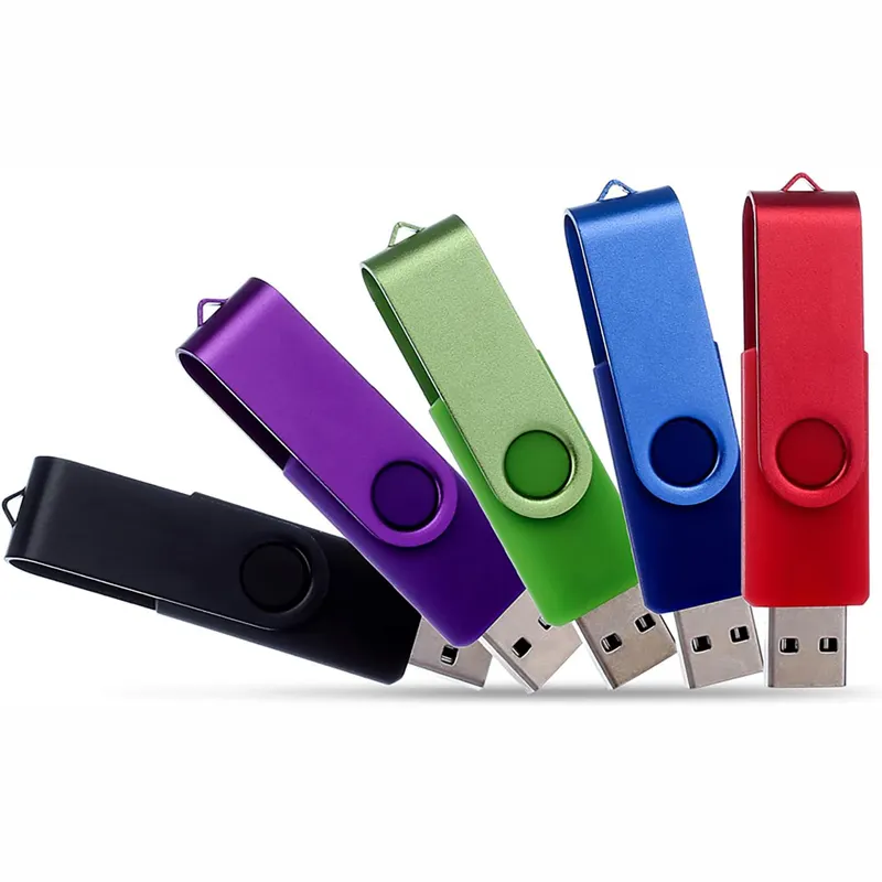 USB Flash Drive Memory Stick pendrives bán buôn 128GB 64GB 32GB 16GB 8GB 4GB 2GB 1GB 128Mb xoay U đĩa USB Stick với logo