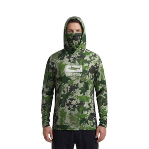 T-shirt à capuche de pêche pour <span class=keywords><strong>homme</strong></span>, imprimé camouflage vert tactique Mahi Mahi, <span class=keywords><strong>masque</strong></span> facial, imperméable, léger, protection solaire UPF50+ - Product Image 2