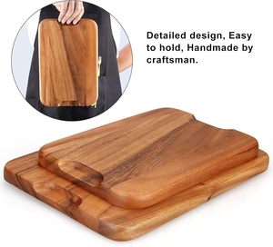 12 Inch Rectangular Acacia Wood Serving Platter Decorative <strong>Wooden</strong> Plate for Party Dcor Classic Style - Product Image 4