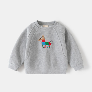 2025 automne décontracté vêtements pour enfants en gros paresseux garçons col rond dessin animé brodé pull ample <span class=keywords><strong>sweat</strong></span> enfants haut - Product Image 2