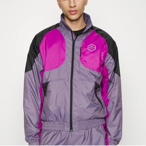 <b>Men's</b> <b>Lightweight</b> Nylon Zip-up Windbreaker <b>Jacket</b> Breathable Retro Patchwork Design Inspired by 80s 90s Outdoor Running Fashion - Product Image 3