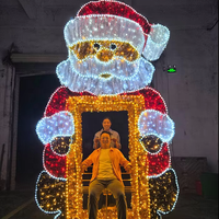Mayorista Impermeable Personalizado Marco de Fotos Grande Motivo Luces 2D LED Navidad Papá Noel Fotomatón para Exhibición de Navidad al Aire Libre