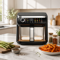 Friteuse à air numérique 1500W, écran tactile, grande capacité 6L, cuisson saine sans huile, appareil de comptoir