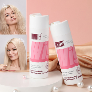 Shampooing et après-shampooing 2-en-1 pour perruques, nettoyage en profondeur, hydratant, anti-frisottis, pour cheveux synthétiques/naturels - Product Image 1