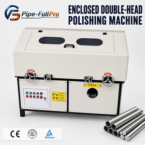 Machine de polissage multi-stations pour tubes ronds, pour le brossage et la finition de surface de tubes en acier inoxydable à haut volume de production - Product Image 1