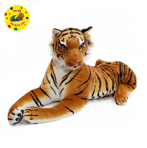 Gran Peluche de Tigre Siberiano Blanco, Adorable y Suave, Relleno de Algodón PP, Accesorios de Plástico Duradero, Juguete de Peluche de Tigre Artificial Realista - Product Image 1