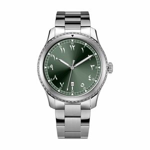 Montre pour homme de haute qualité 40 mm, élégante, cadran bleu arabe, logo personnalisé, acier inoxydable, étanche, montre à quartz classique pour homme - Product Image 2