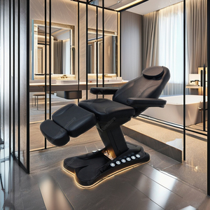 Electric Contemporary Black/White/Pink Modern Luxury <b>Foldable</b> 3 Motor PU Leather High-Density Sponge Massage <b>Table</b> for Hotel - Product Image 3