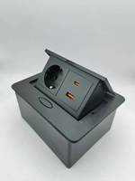 Station de prise de courant de table standard européenne avec fonction de charge rapide USB et Type-C, prise escamotable de bureau, prise de courant cachée