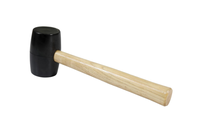 Marteau en caoutchouc noir avec manche en bois 16 oz, qualité industrielle, marteau de machiniste, personnalisable OEM, protège les surfaces