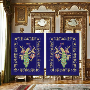 Indien Zari broderie tenture murale luxe fait à la main décor à la maison Premium ethnique tapisserie Art décoratif pour salon - Product Image 5