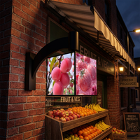 Afficheur de menu rotatif à quatre faces à 2 niveaux personnalisé en usine, panneau publicitaire LED extérieur pour café