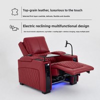 Canapé inclinable électrique haut de gamme Louis Donne, minimaliste moderne, en cuir véritable, rembourrage en éponge, une place, pour salle de cinéma maison