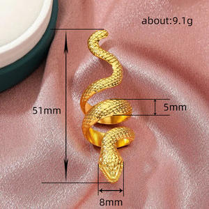 Anello a Forma di Serpente Q510, Placcato in Oro 18K, Gioiello da Festa per Donna - Product Image 5