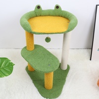 Arbre à chat de grande taille, style combiné triangulaire, design multi-niveaux surélevé, structure d'escalade intégrée, maison pour chat en polaire Teddy