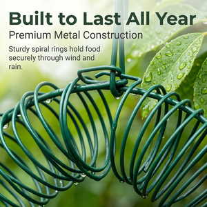 Coupe-vent imperméable anneau vert jardin treillis métallique suspendu couronne d'arachide suif mangeoire à <span class=keywords><strong>oiseaux</strong></span> avec construction en fer - Product Image 5