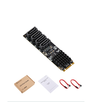 Adaptateur IOCREST M.2 4 ports RAID 0/1/10 pour SSD/HDD III 6G, clé M/B 2280mm PCIe2.0, puce 88SE9236, UEFI BIOS, en stock