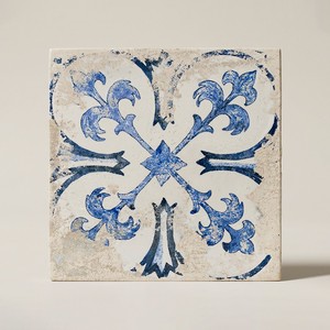Piastrella Decorativa Quadrata in Ceramica Blu e Bianca Anthology per Pareti e Pavimenti - Product Image 1
