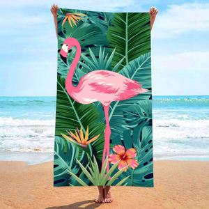 Toalla de Baño y Playa de Microfibra de Doble Cara con Estampado Tropical Moderno de Verano, con Fibra Superfina - Product Image 1