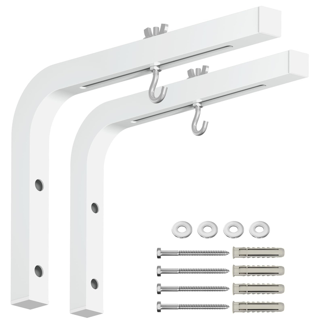 HEYU Universal Projector Screen Mount L-Bracket 11inch Wall Hanging Mount Adjustable Extension with Hook for Projector Screen