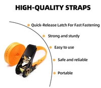 1 "25mm 800kgs Heavy Duty Black E-Coating Cargo Ratchet Buckle Tie Down Larrimage Belt Endless Ratchet Strap
