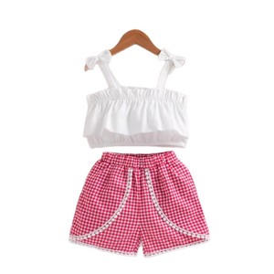 Set Estivo Casual per Bambine: Canotta e Pantaloncini a Quadri, Due Pezzi - Product Image 5